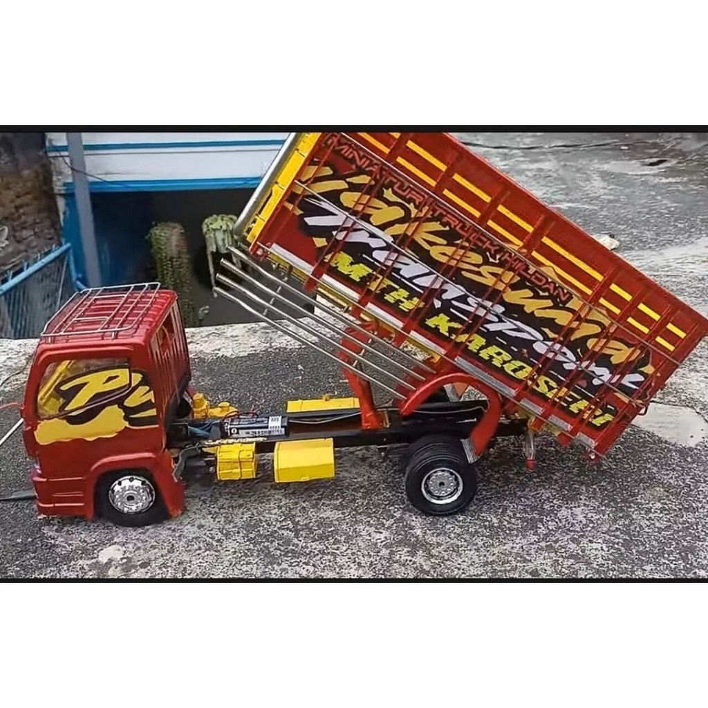 MINIATUR TRUK OLENG PERMATA AGUNG ONE FIRE HM CABE KAYU ASLI/TRUK OLENG MURAH