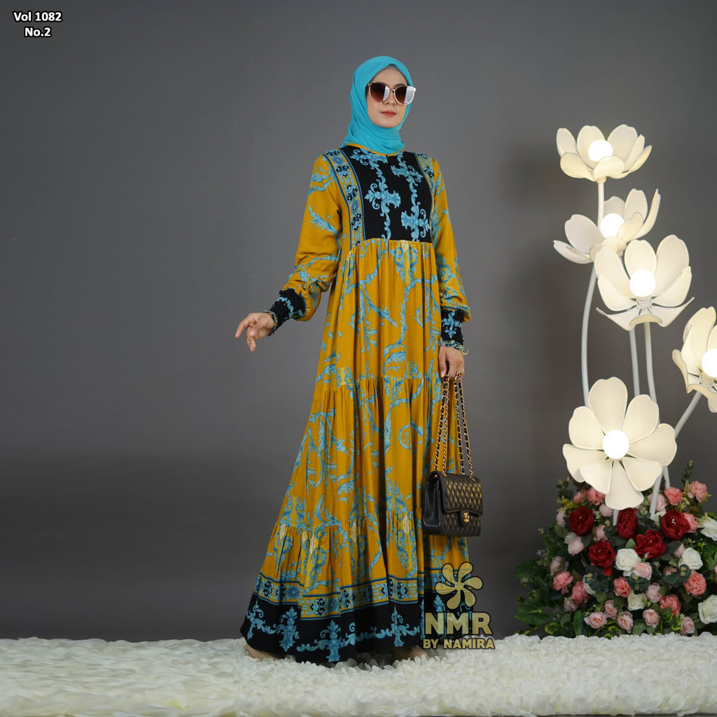 NMR Gamis Rayon Viscose Kerut Vol 1082-2