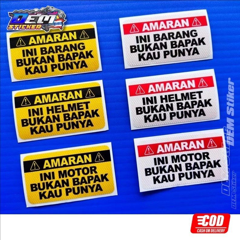

Sticker Amaran Peringatan Ini Barang Bukan Bapak Kau Punya