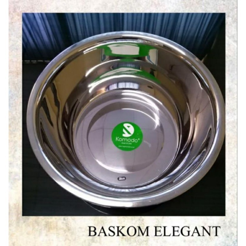 Komodo Baskom Elegant 40 cm Stainless / Wadah Sayur