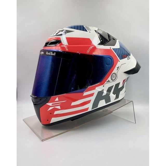 HELM KYT TT COURSE MOTIF FUSELAGE WHITE RED GLOSSY - TTC MOTIF BARU - HELM FULL FACE - KYT TTC TERBA