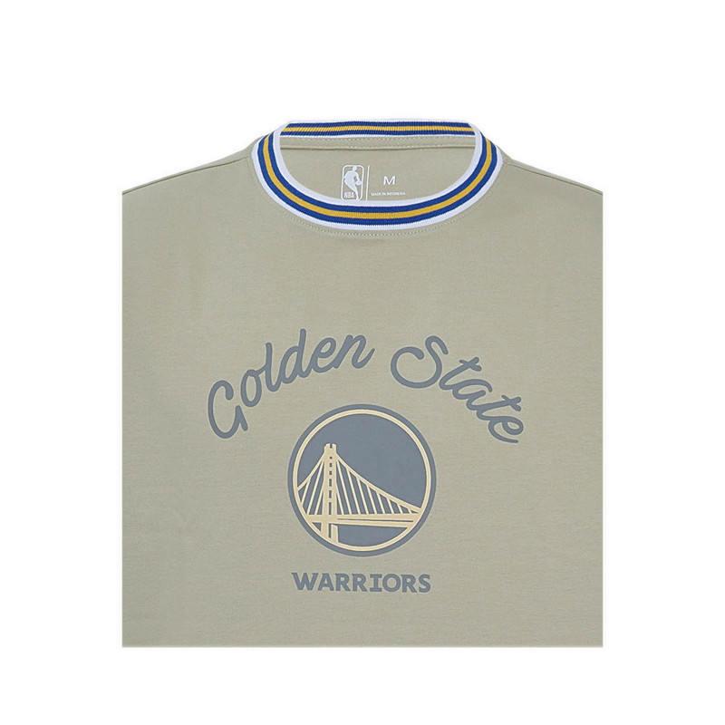 NBA WARRIORS OVERSIZED FLATKNIT MEN'S TEE - KHAKI