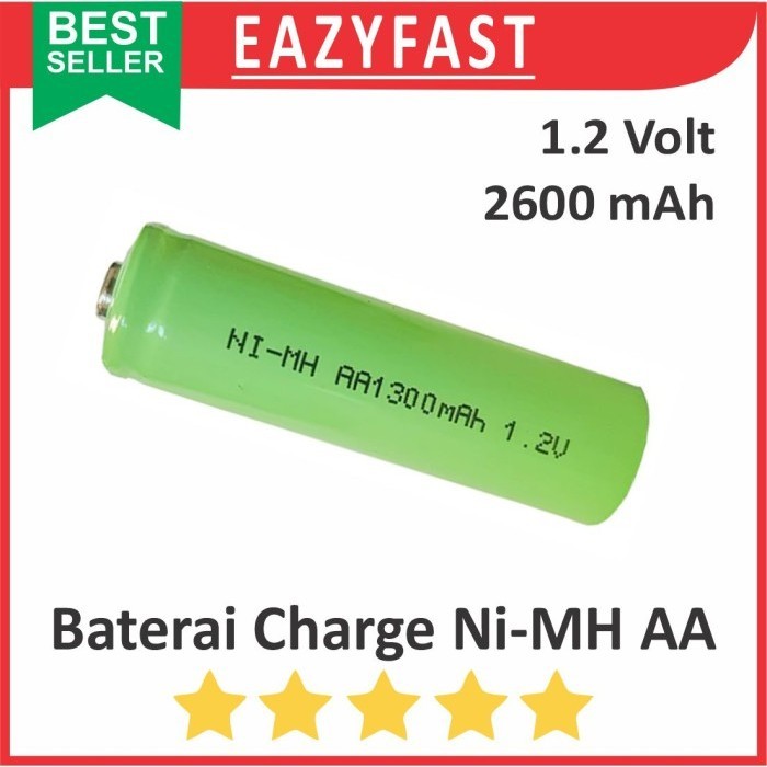 Baterai Cas Charge AA A2 Ni-Mh 1.2V Ni Mh 1.2 V Volt Rechargeable