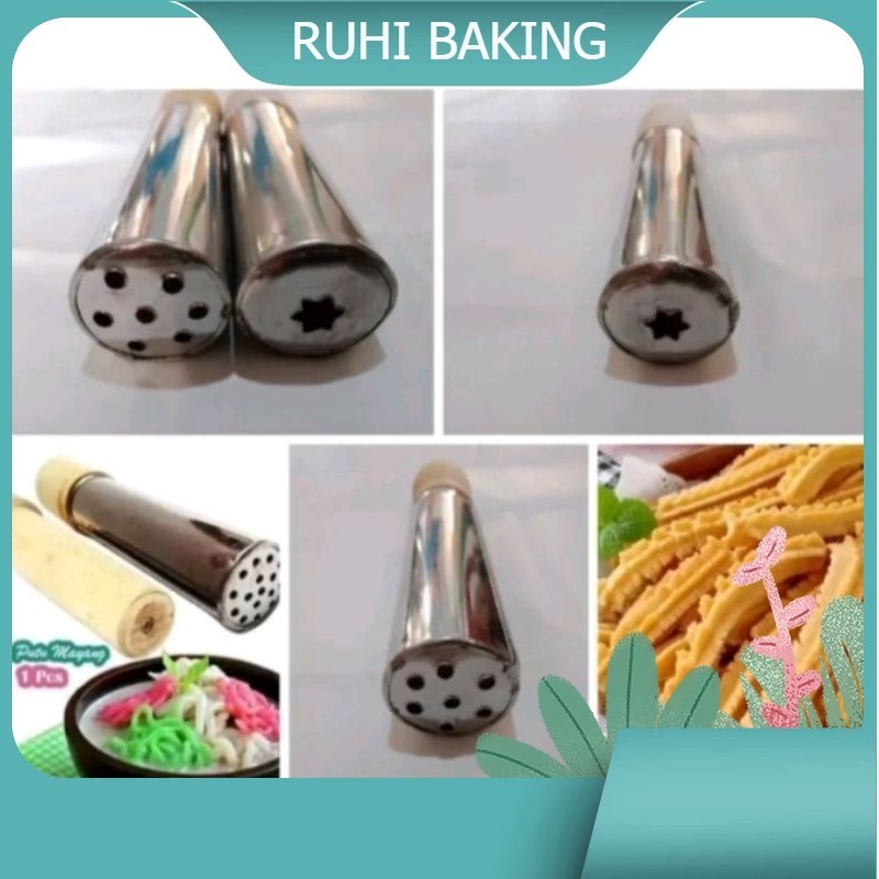 Cetakan Kue Akar Kelapa Stainless Kayu Dorong Murah Anti Karat Cetakan akar kelapa
