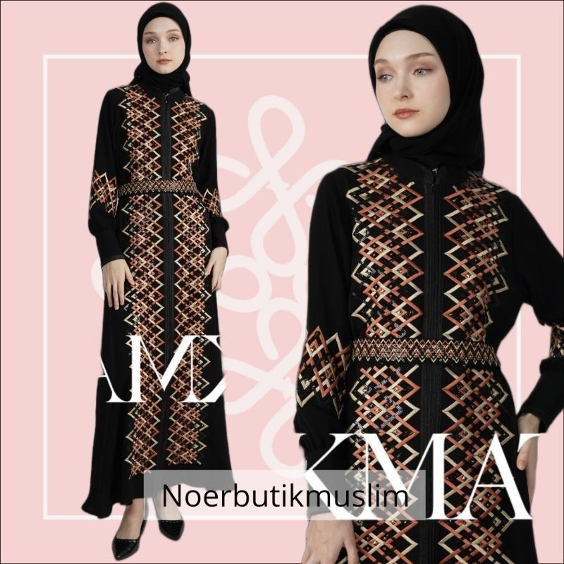 Hikmat Fashion Original A3007 / Abaya Hikmat  - noerbutikmuslim - Gamis lebaran - Gamis Mewah - Gami