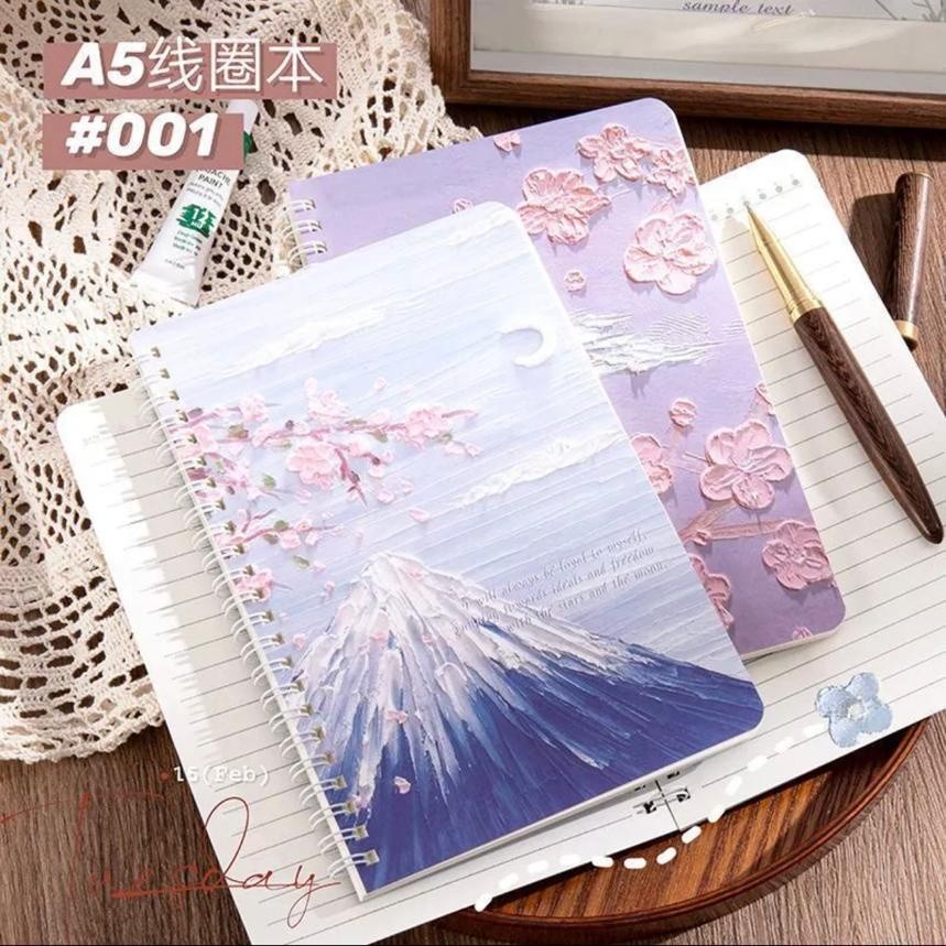 

Notebook A5 Buku Tulis Spiral Motif Lucu Aesthetic Garis Buku Catatan