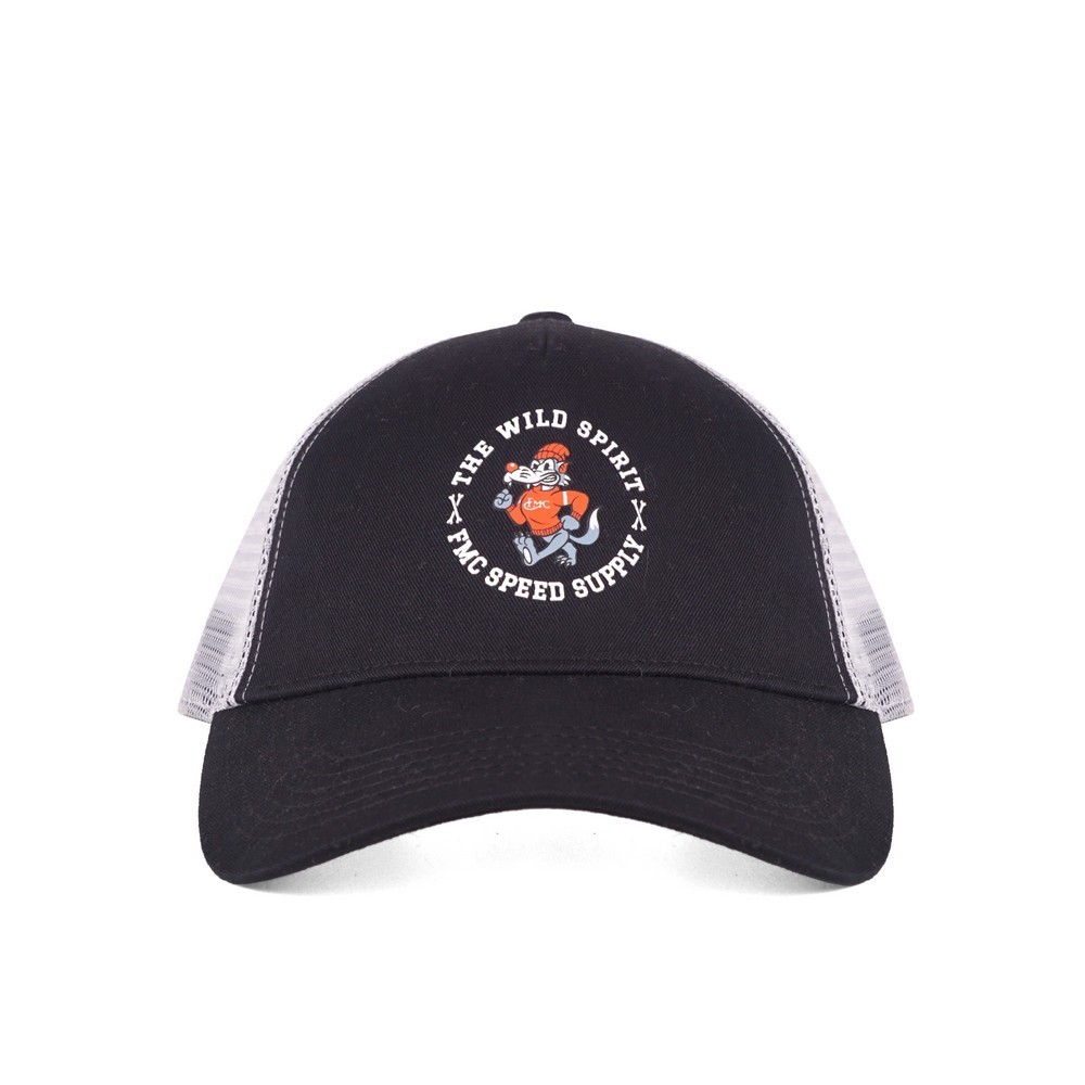 FMC Topi Trucker Hat Polyester Mesh Logo Brown FM030224