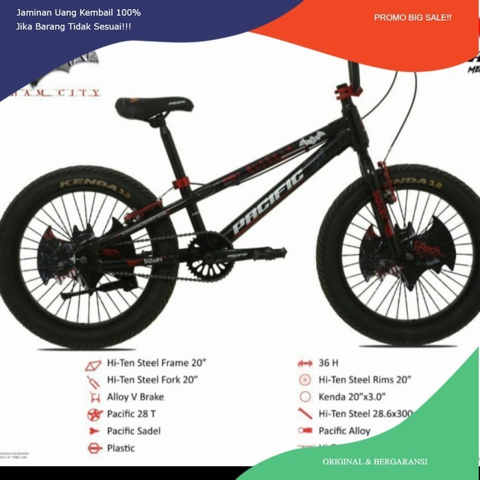 PROMO FLASH SALE Sepeda BMX 20 inch Pacific Hotshot Batman 3.0 Ban besar
