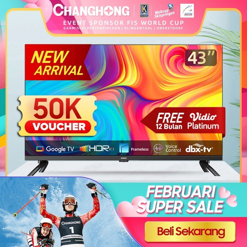 【Google TV】CHiQ 43 inch Smart TV Full HD-HDR10+DBX Dolby Audio Google Assistant Netflix Youtube Digi