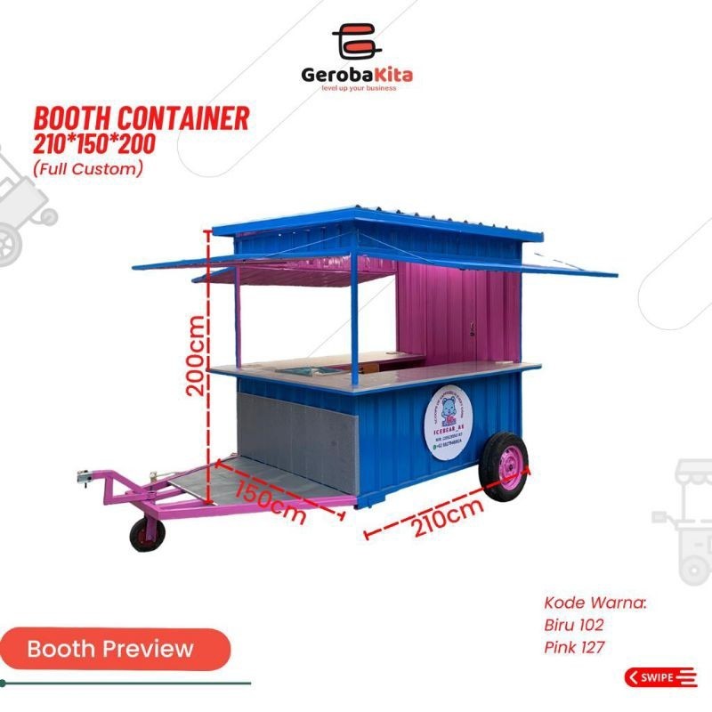 

FROMO SLE SPESIAL Booth Kontainer/ booth dorong tarik mobil