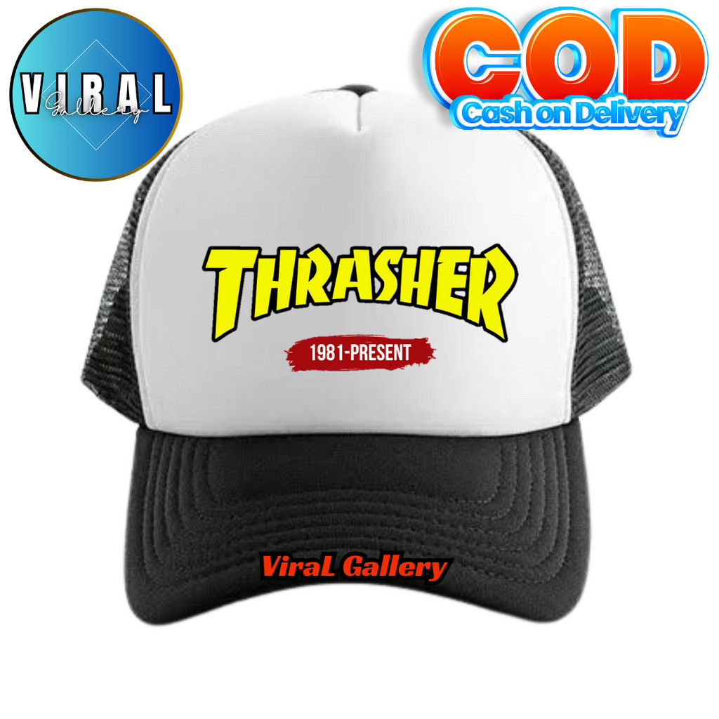 ViraL Gallery Topi Trucker THRASHER - Topi Distro THRASHER Logo - Topi TRASHER Premium - Topi Pria D