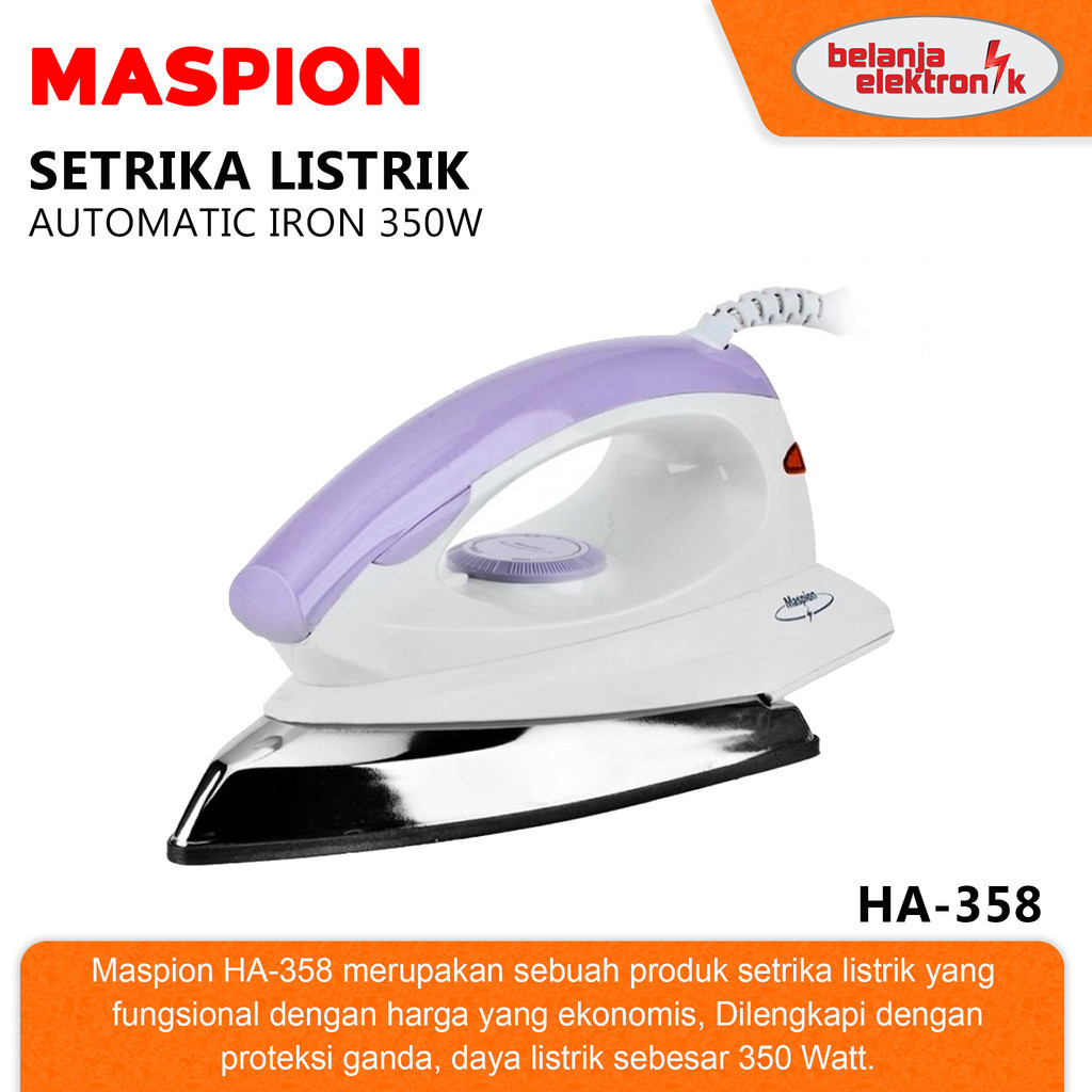 MASPION Setrika Automatic Iron HA-358 / Gosokan Setrika Listrik HA358