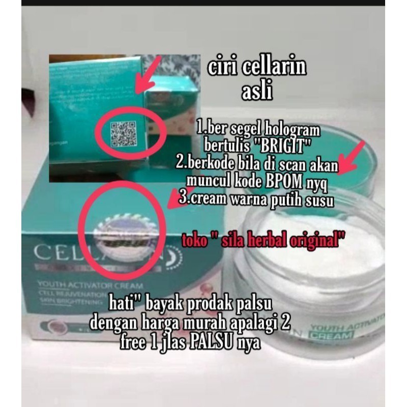 PALING LARIS CELLARIN ASLI ORIGINAL CREAM PEMUTIH DAN ANTI AGING AMAN BPOM 100% ASLI