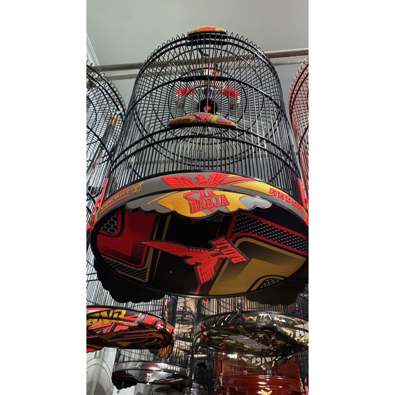 PROMO SALE SPESIAL SANGKAR KANDANG MURAI RADJA COMPANY 3D BLACK GOLD NOMER 2