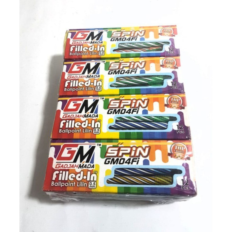 

Harga Grosir (12kotak144pcs) Pulpen Spin Pen Lilin Gadjah Mada GM04Fi