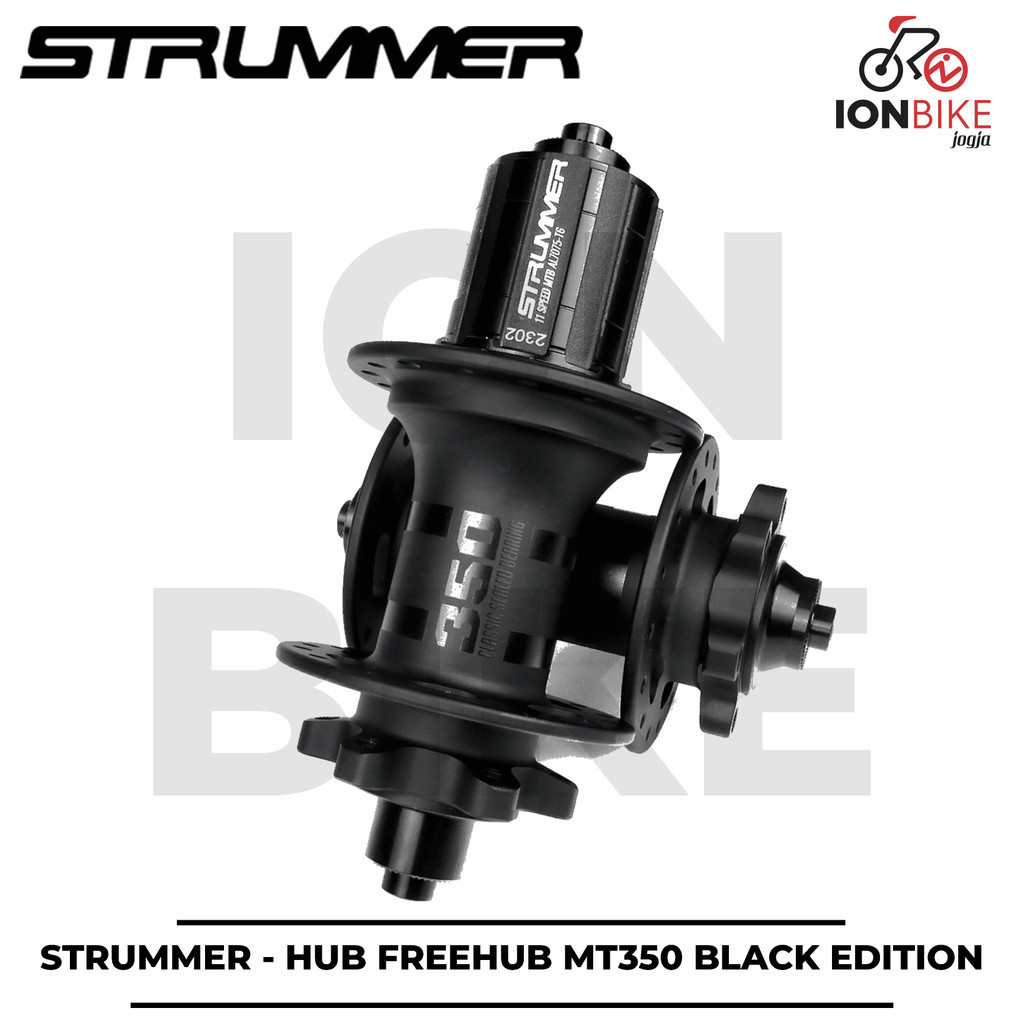 Hub Freehub Strummer MT350 32 Hole BLACK EDITION MT-350 32H H Tawon 4 Bearing Suara Jangkrik Keras L