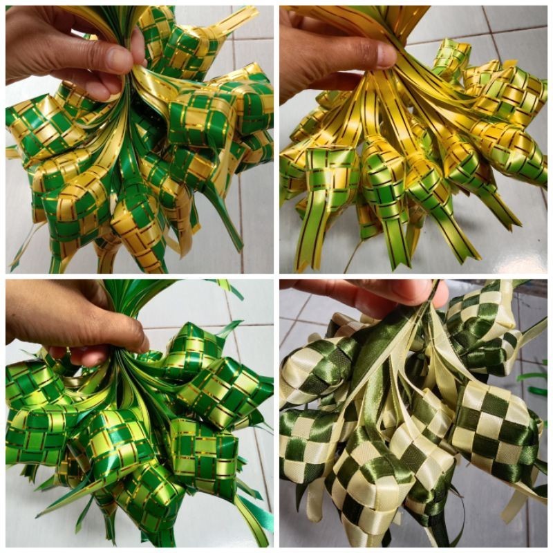 

ketupat lebaran pita jepang/ ketupat hiasan hampers lebaran/ pita hias/ hiasan parcel/ hiasan lebaran