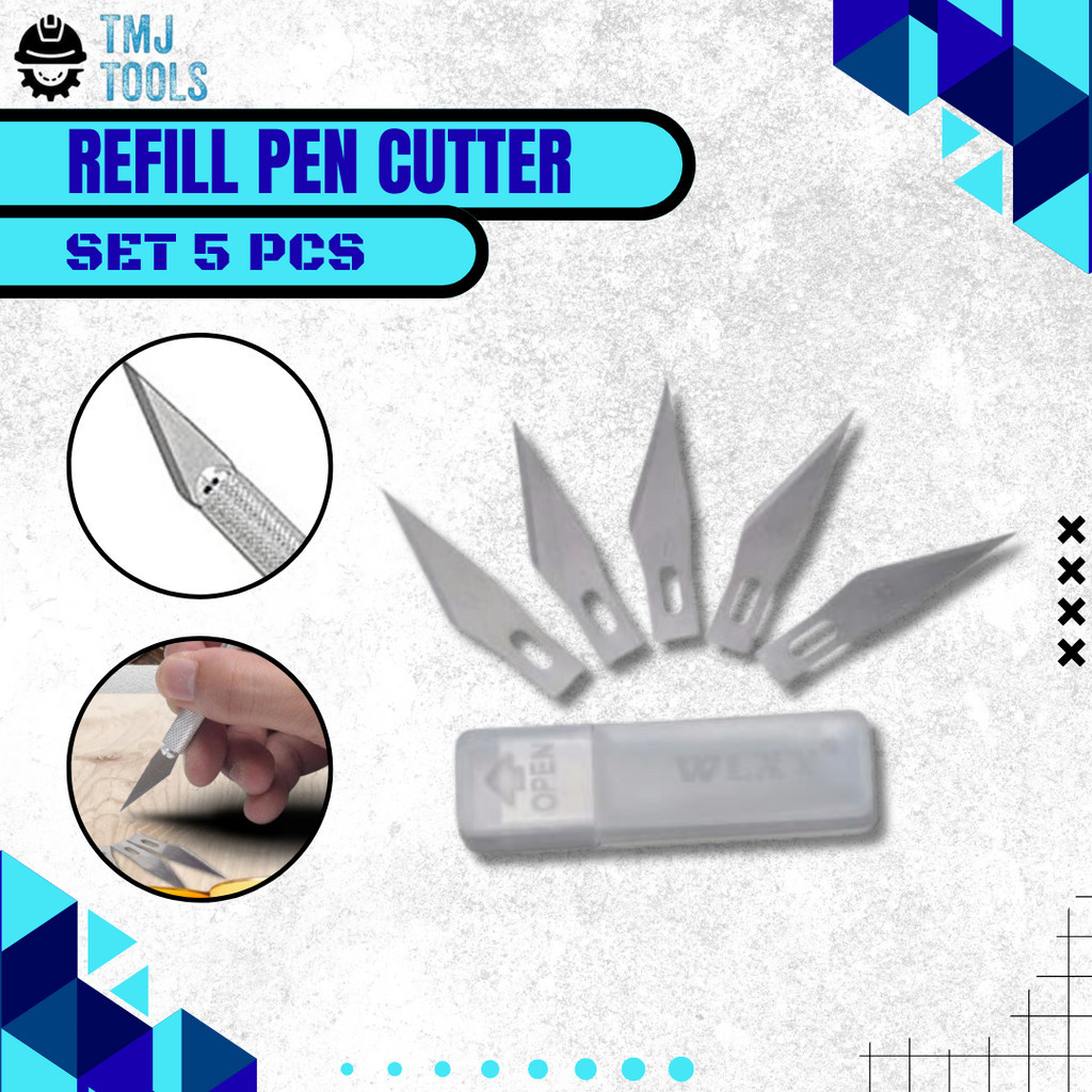 

Refill Pisau Ukir Pen Cutter Mata Pisau Pen Cutter Isi Ulang Pemotong Kertas Stiker Suku Cadang Alat Potong