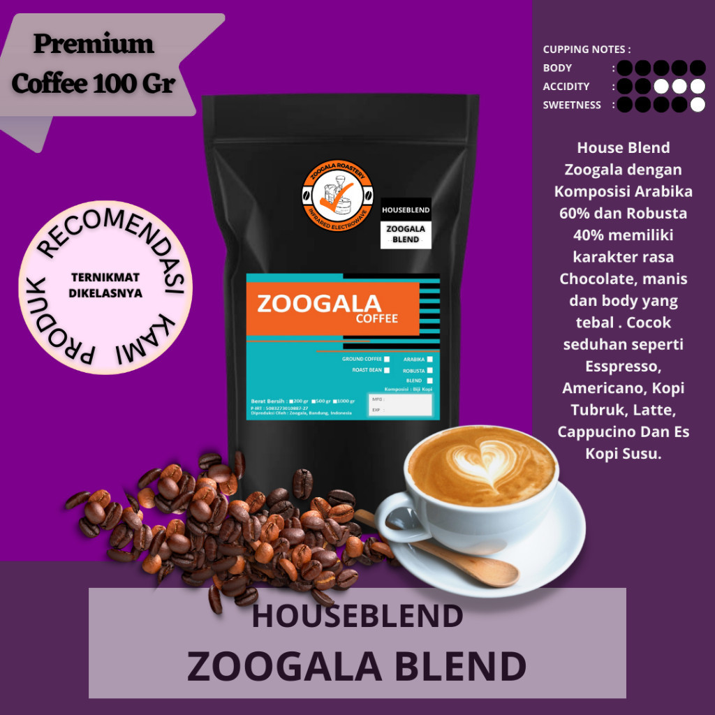 

Kopi House Blend Jawa Barat - Zoogala Blend 100 Gr - 500 gr