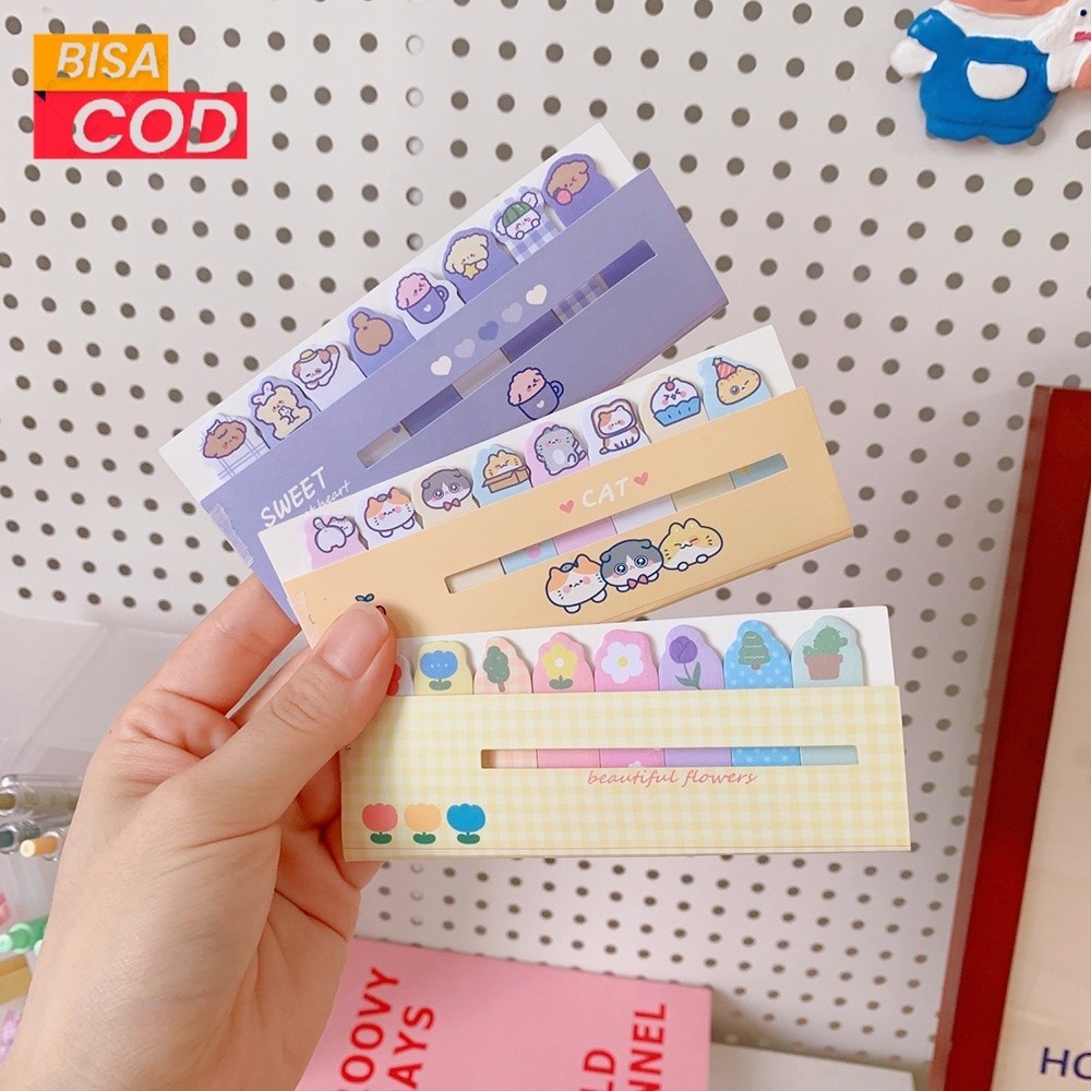 

Sticky Notes Karakter Hewan Lucu 8IN1 Tempelan Kertas Catatan 120 Lembar Pembatas Buku Karakter Penanda Buku Stationery Memo Pad Convenience Cute 8 IN 1