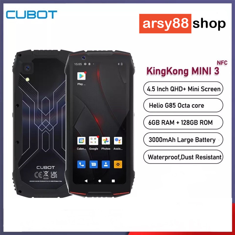 New Model Cubot Kingkong Mini 3 Rugged Smartphone Mini Size 4.5 Inch Android 12 Smartphone 6+128GB N