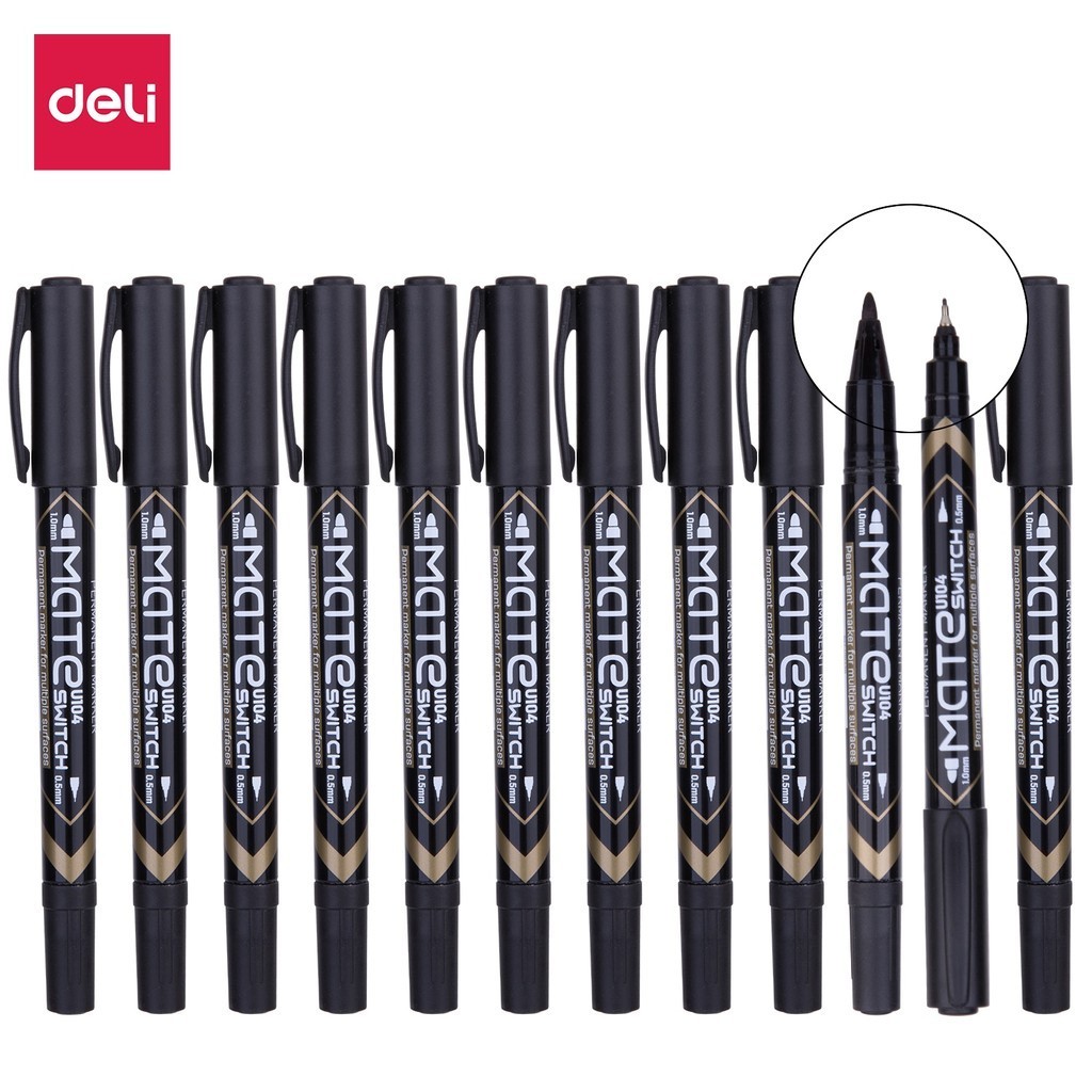 

Deli Spidol Marker Permanent 2 Sisi - EU104