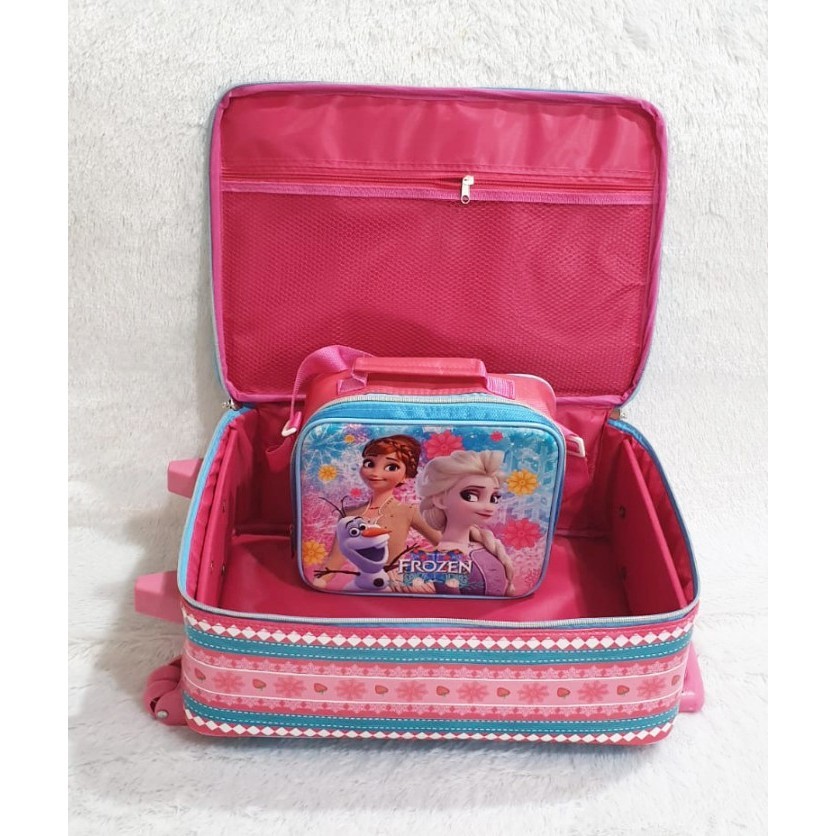 SET KOPER ANAK PEREMPUAN FROZEN FLOWER  KOPER + TAS BEKAL