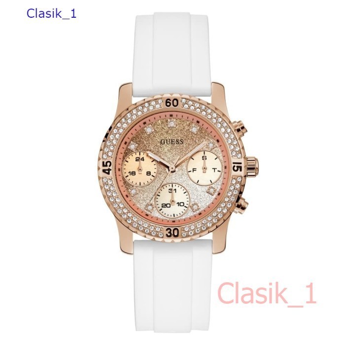Original 100% GUESS W1098L5 Confetti JLO - Jam Tangan Wanita - Putih