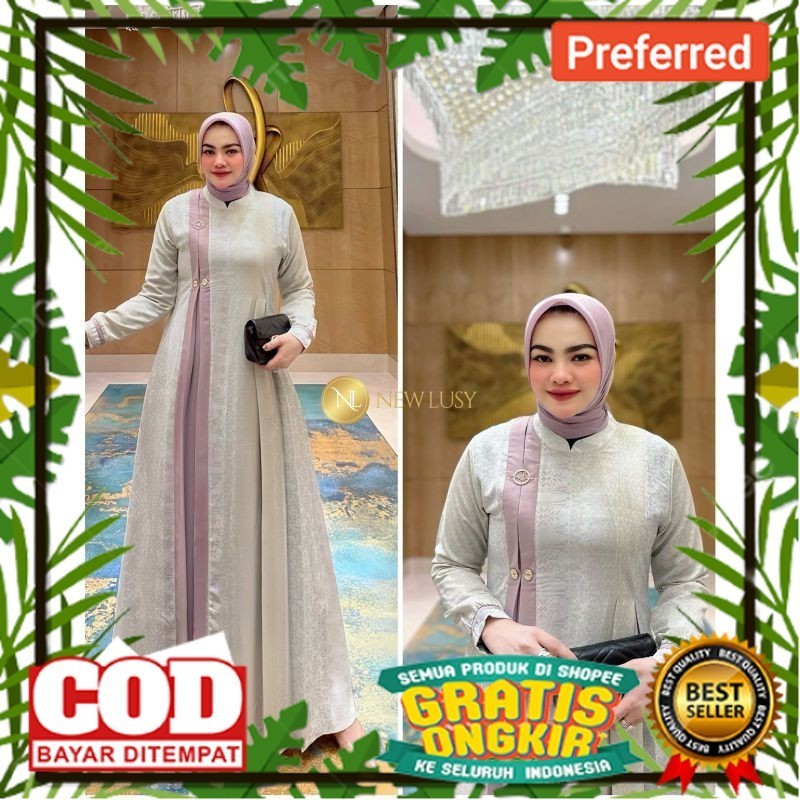 Stevia Dress Gamis Almeera Terbaru Gamis Premium Brand NewLusy// BAJU MUSLIM RAMADHAN 2024