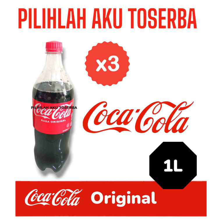 

Coca Cola Original BOTOL PET 1 LITER - ( HARGA 3 BOTOL )