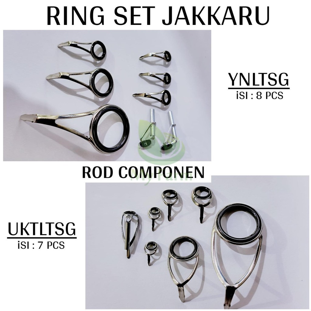 Jakkaru YNLTSG Dan UKTLTSG Isi 7 Dan 8 Pcs Torzite Guide Ring 1 Set Kolongan Keramik Joran Pancing S