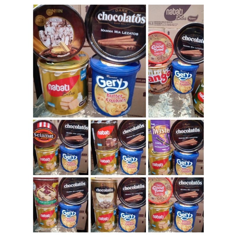 

DISKON PAKET KALENG JAJAN LEBARAN CHOCOLATOS GERY ROMA, NISSIN, NEXTAR, NABATI, SELAMAT, GOOD TIME, TANGO