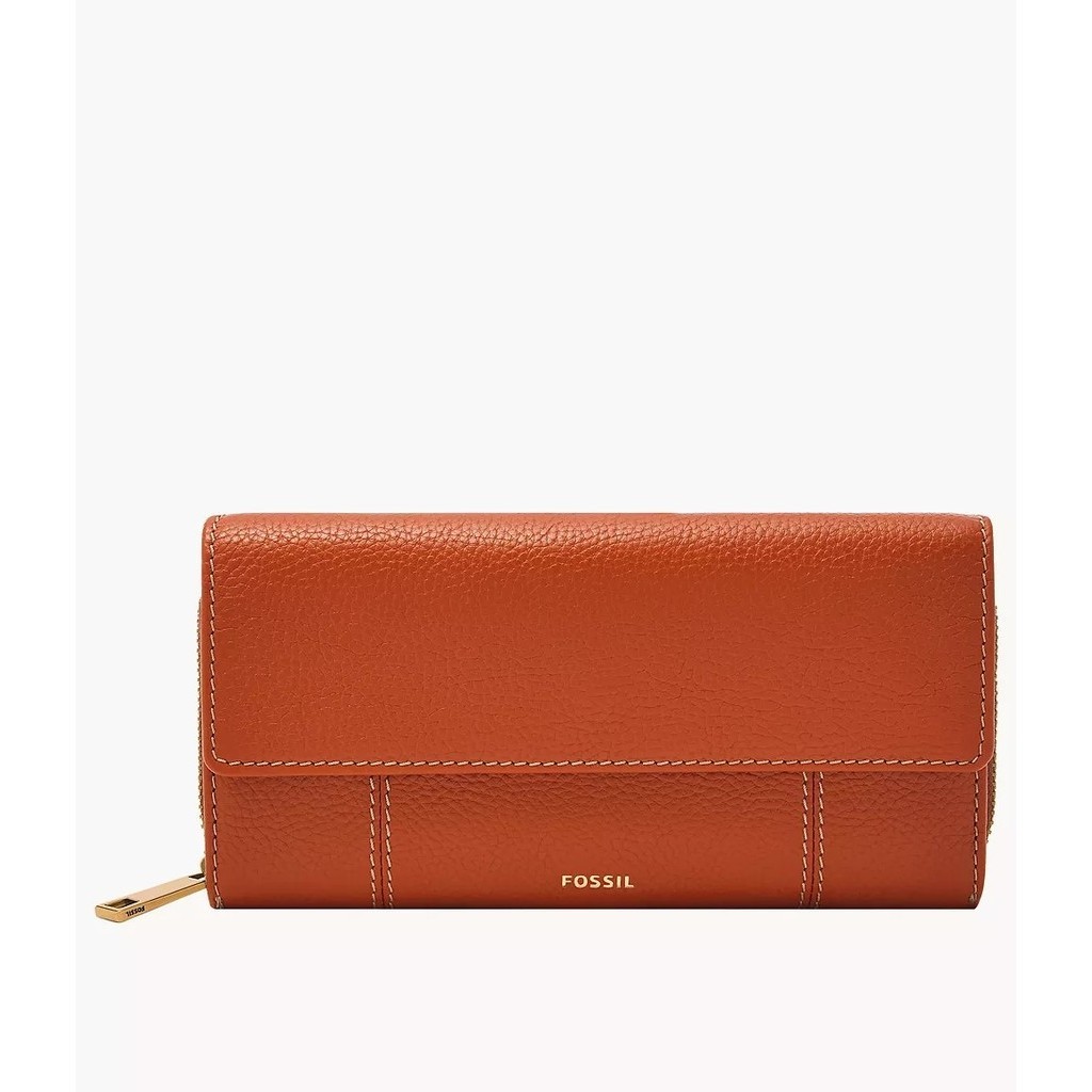 Fossil Jori Leather Flap Red Clay Dompet Wanita SWL3009-619
