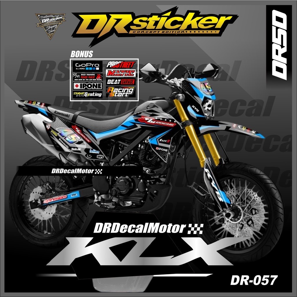 Decal KLX BF 150 L Full Body Custom Design- Dekal Klx Sticker Fullbody Desain Simpel