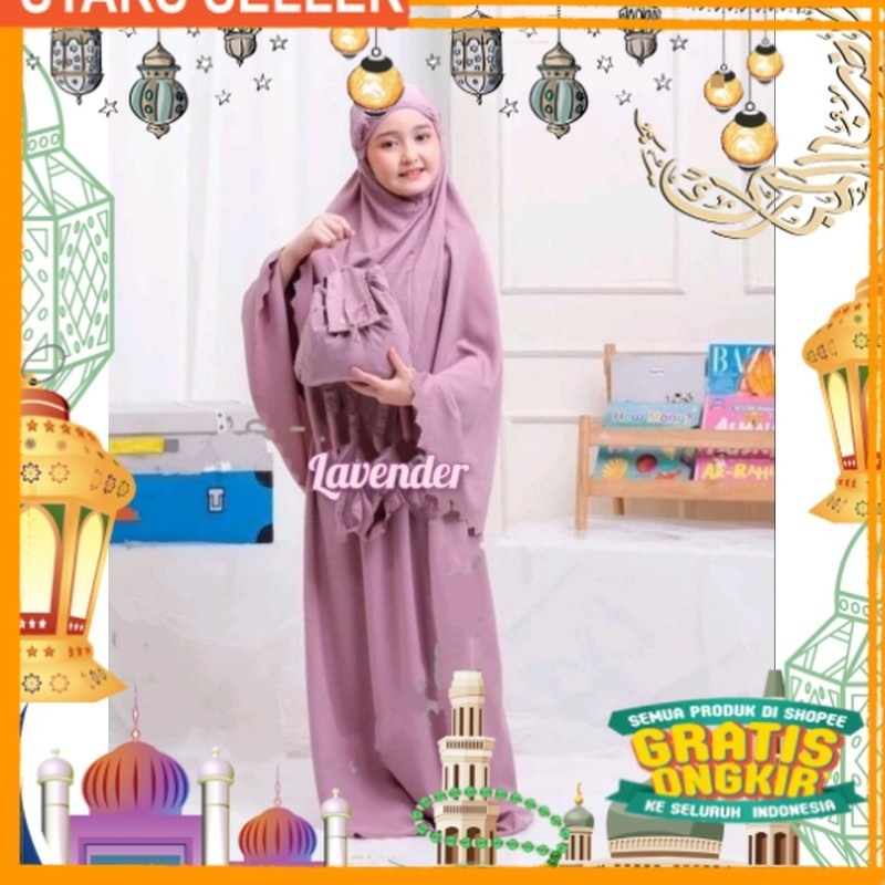 MUKENA ANAK TANGGUNG 5-10TAHUN/ Pink Dusty Fanta Merah muda