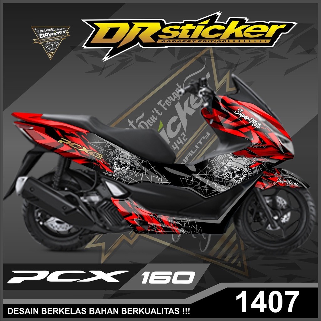 Dekal Sticker PCX 160 Full Body Stiker Skotlet PCX Desain Super Moto Stiker full body PCX 160
