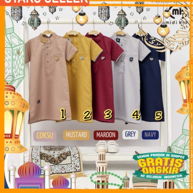 Jubah Jordan Anak by Midi Kids/ Pink Dusty Fanta Merah muda