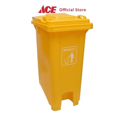 ACE KRISBOW 120 LTR TEMPAT SAMPAH PLASTIK OUTDOOR - KUNING TONG SAMPAH WADAH PEMBUANGAN ALAT