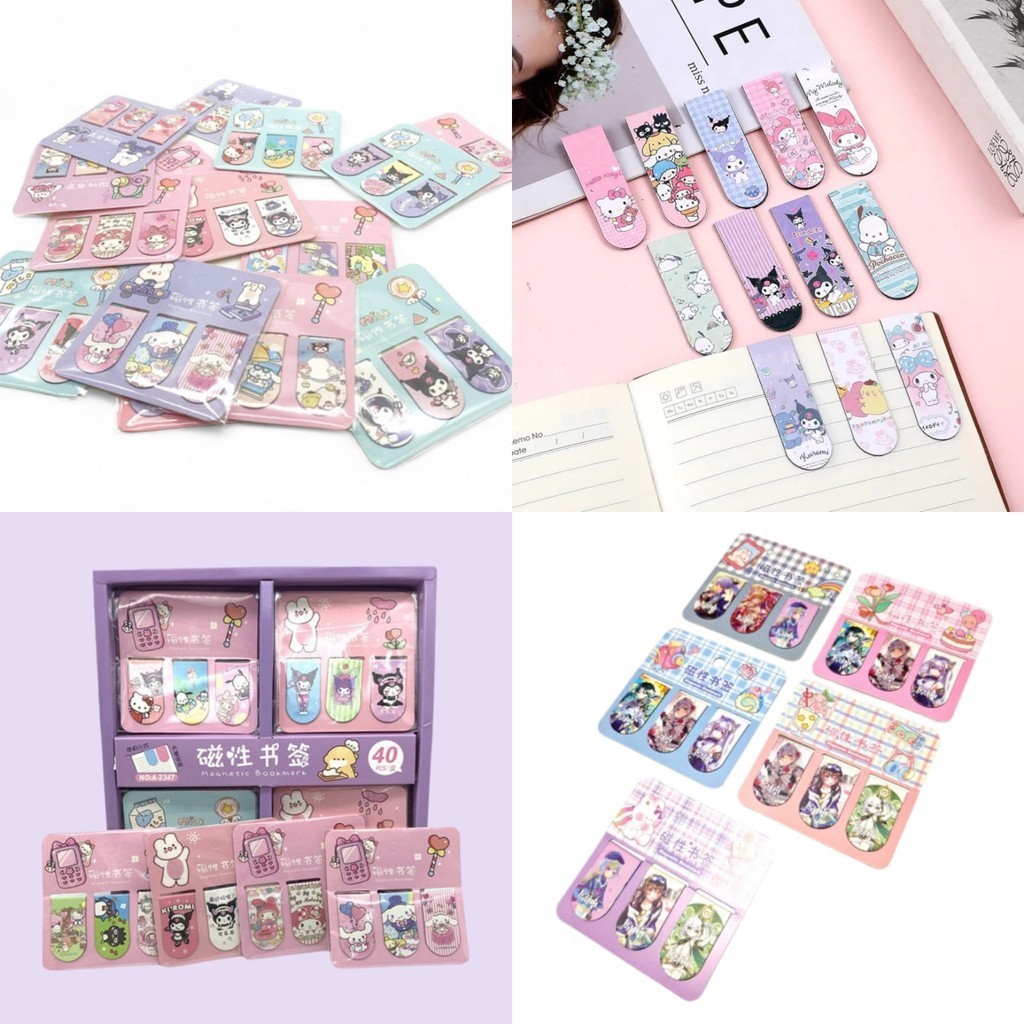

STIPA 1 CARD ISI 3 PCS Pembatas Buku Magnet Karakter Laser Magnetic Bookmark Stationery ATK Sekolah Kantor Anime San rio Melody