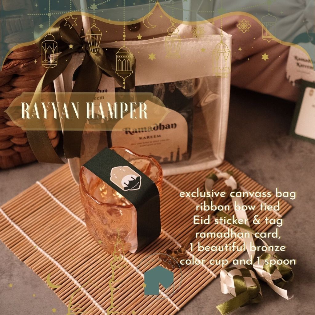 

Hamper Idul Fitri Hampers ramadan bingkisan Lebaran RAYYAN gelas premium hadiah paket parcel kado Ramadhan Kado Parsel parcel tableware mangkok momiji