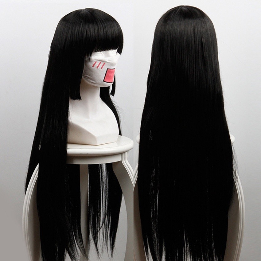 Wig Jabami Yumeko Kakegurui Rambut Palsu Enma Ai Cosplay Lurus Panjang Hitam