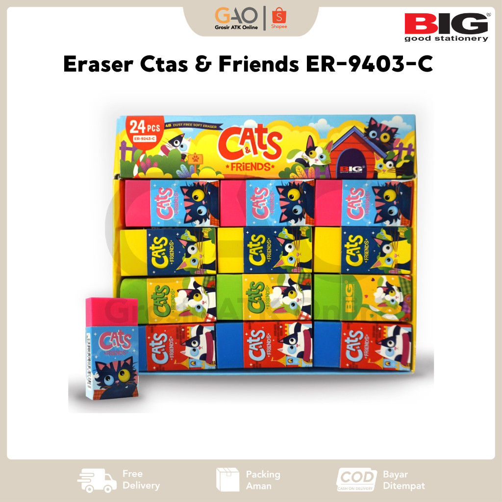 

Eraser Ctas & Friends BIG ER-9403-C / Penghapus Gambar Kucing BIG Kecil ER-9403-C