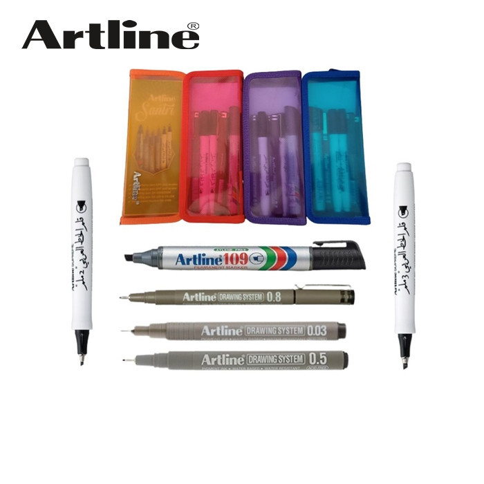 

ARTLINE PAKET SANTRI CALLIGHRAPHY PEN SET / PULPEN KALIGRAFI DAN DRAWING PEN