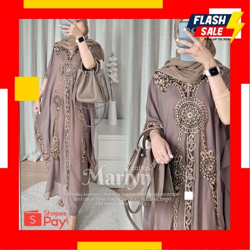 LEBARAN SALE 4.4 |  Marlyn Kaftan Lebaran Bordir Premium Original Mieux