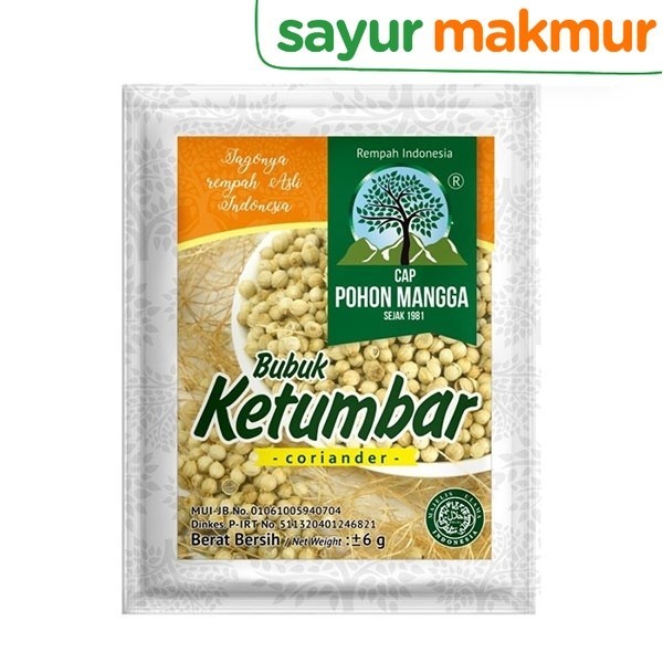 

Cap Pohon Mangga Bubuk Ketumbar Organik 6 gram Sayurmakmur