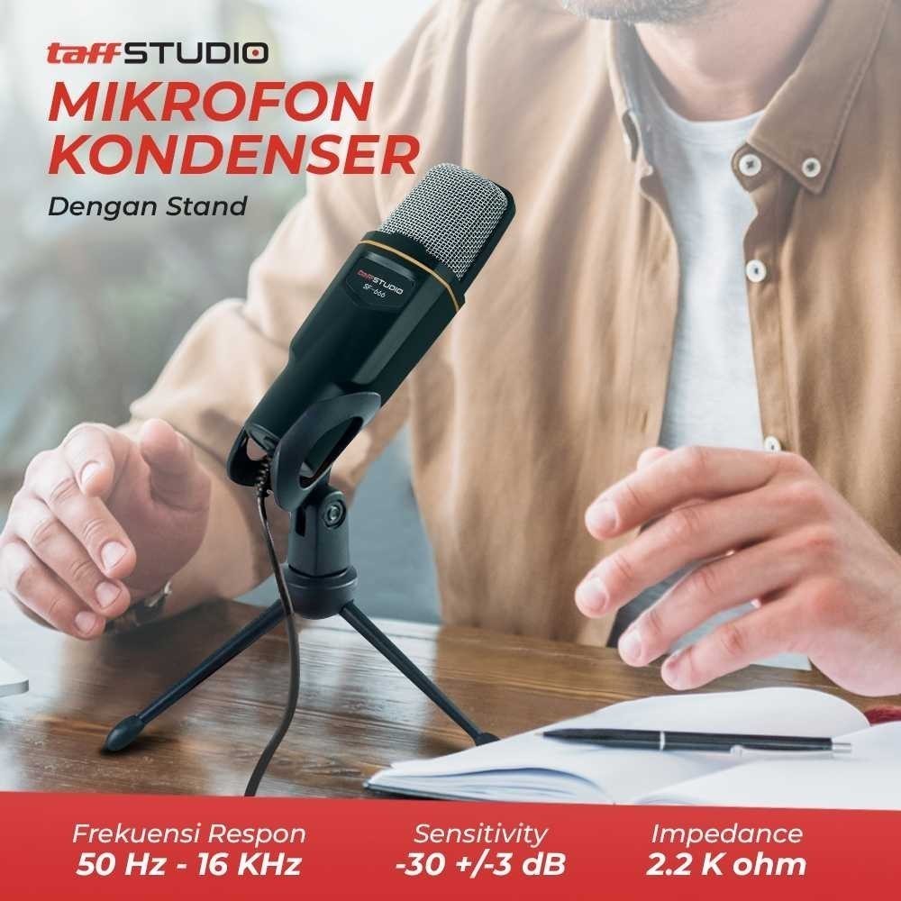 Mic SF-666 Mikrofon Kondenser Studio dengan Stand Professional Condenser Microphone Mic Studio Rekam