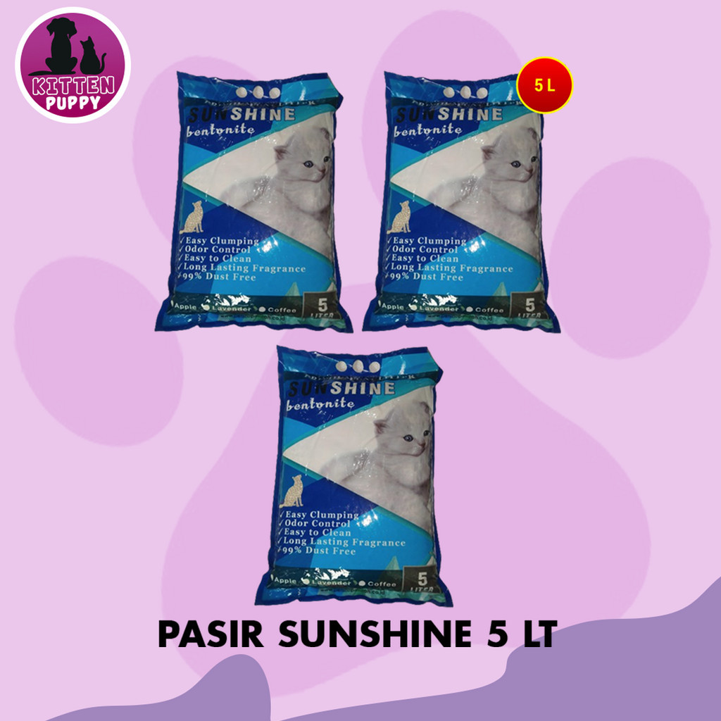 Pasir Kucing Gumpal Sunshine Wangi Clumping Bentonite 5 Liter
