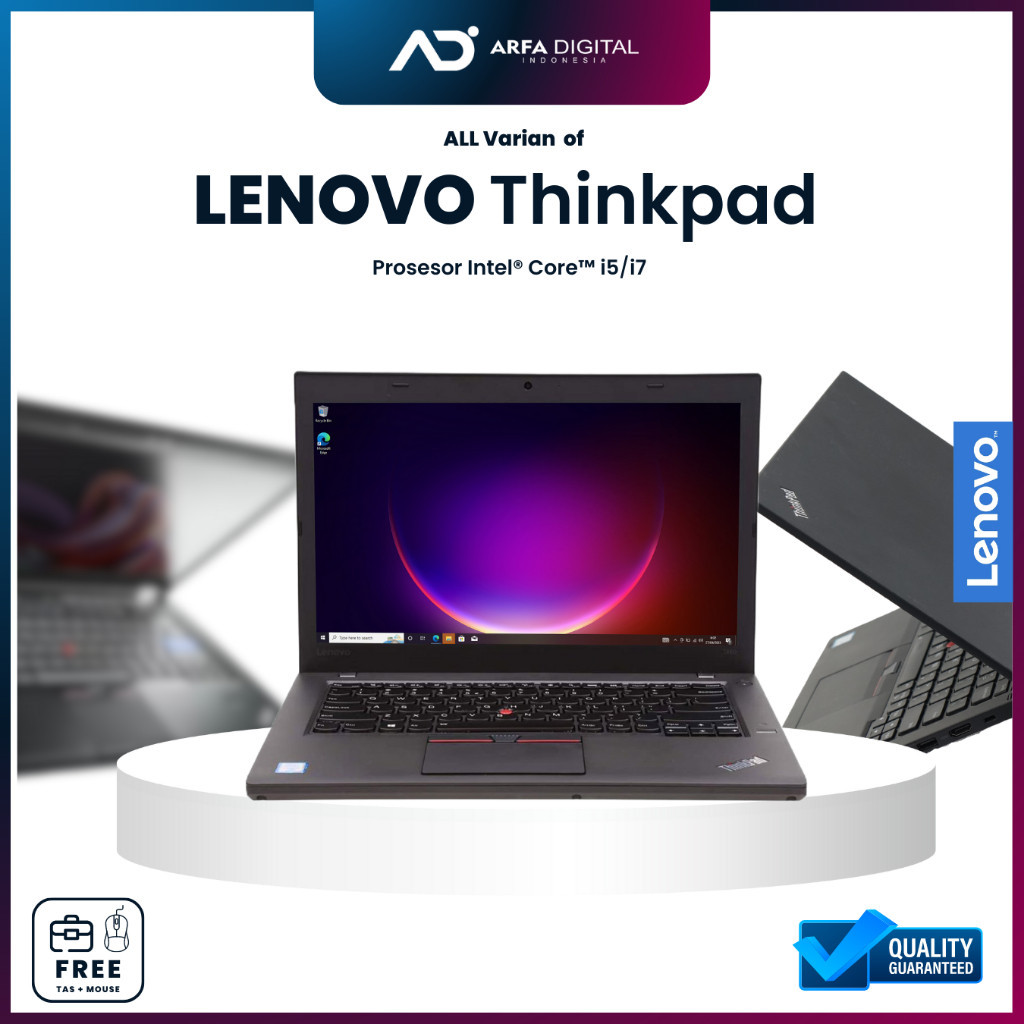 Laptop Lenovo Thinkpad Core I5 / I7 Ram 8GB SSD 256GB Murah Bergaransi
