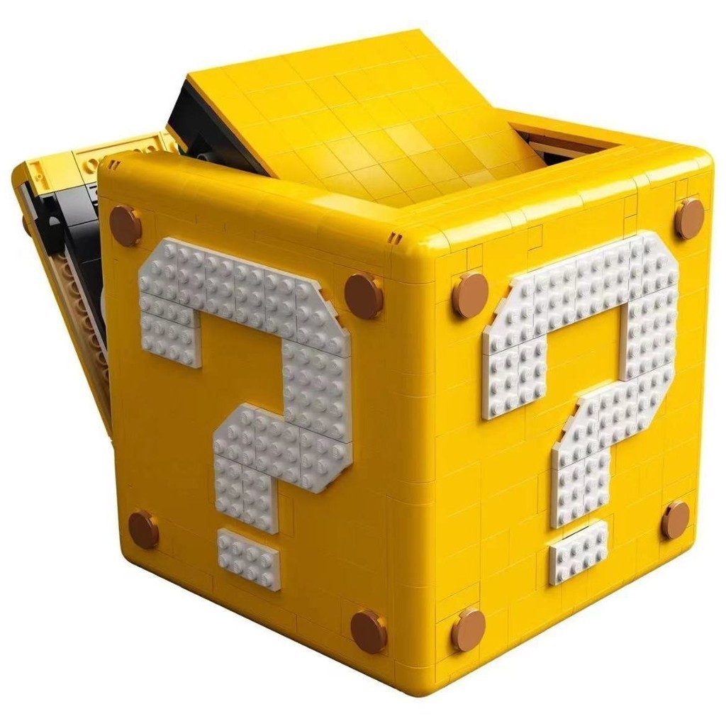 Kompatibel dengan Lego Mario 64 Question Mark Box Nintendo Super Mary Anak Laki-laki dan Perempuan R
