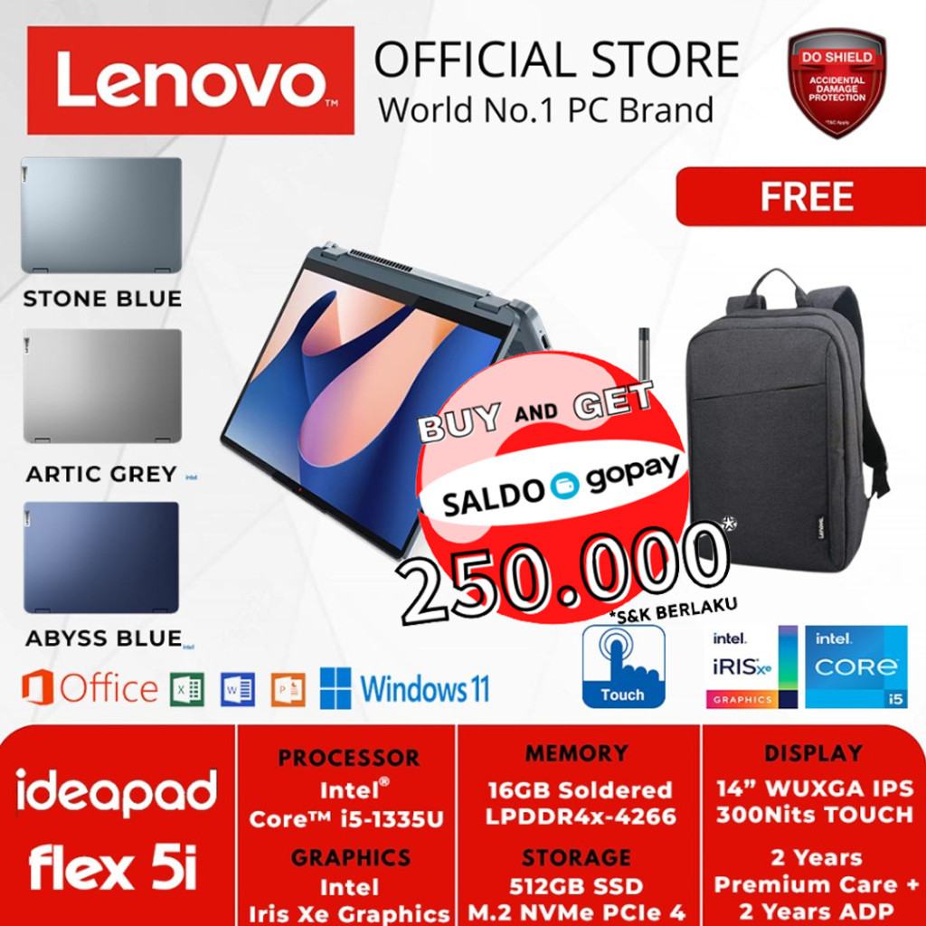 LENOVO IDEAPAD FLEX 5i 14IRU8 CORE i5-1335U 16GB 512GB W11+OHS TOUCH